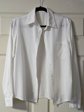 Classic White Button Down Up Minimalist Capsule Staple Basic Career Office Work